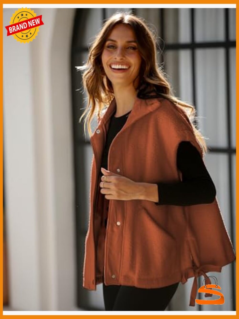 Oversized Fleece Vest Sleeveless Sherpa Jacket Button Down Gilet with Pockets - Picture 6 of 7